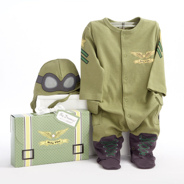 "Big Dreamzzz" Baby Pilot 2-Piece Layette Set (Personalization Available) - Birthday Boutique