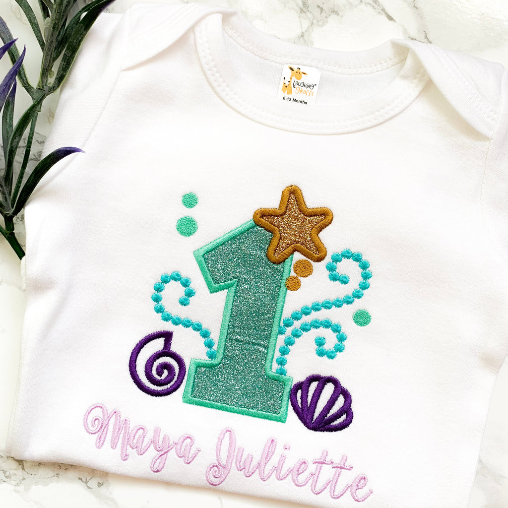 Mermaid Birthday Shirts, Bell Bottoms, 1st Birthday Girl Outfit, Girl Birthday Shirts, Birthday Girl Outfit, Mermaid Shirts, FREE SHIPPING