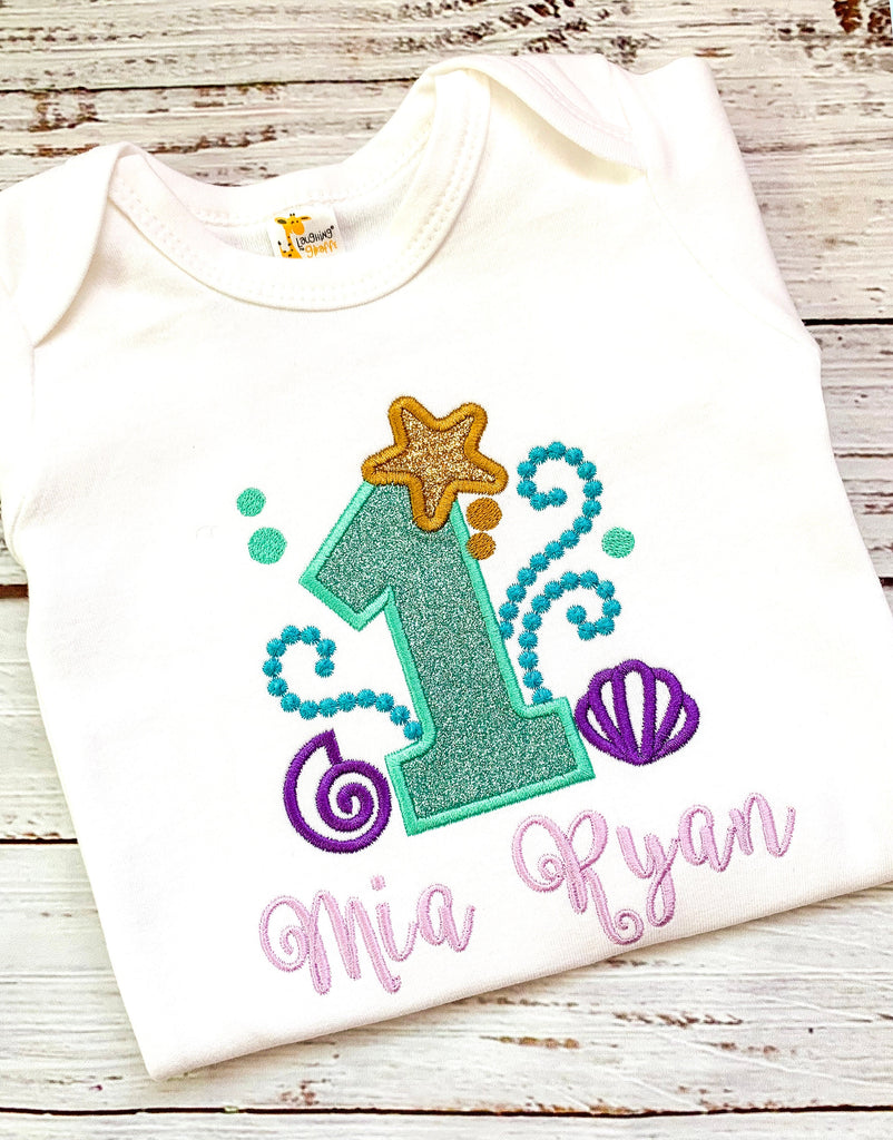 Mermaid Birthday Shirts, Bell Bottoms, 1st Birthday Girl Outfit, Girl Birthday Shirts, Birthday Girl Outfit, Mermaid Shirts, FREE SHIPPING